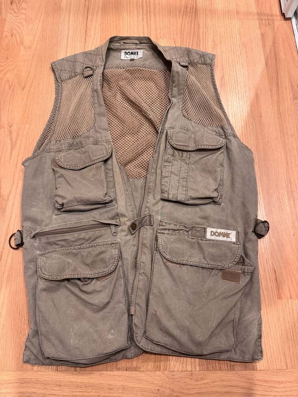 Domke Photogs Vest Mens Tan Photographer Vented Pockets Cotton Size: Large